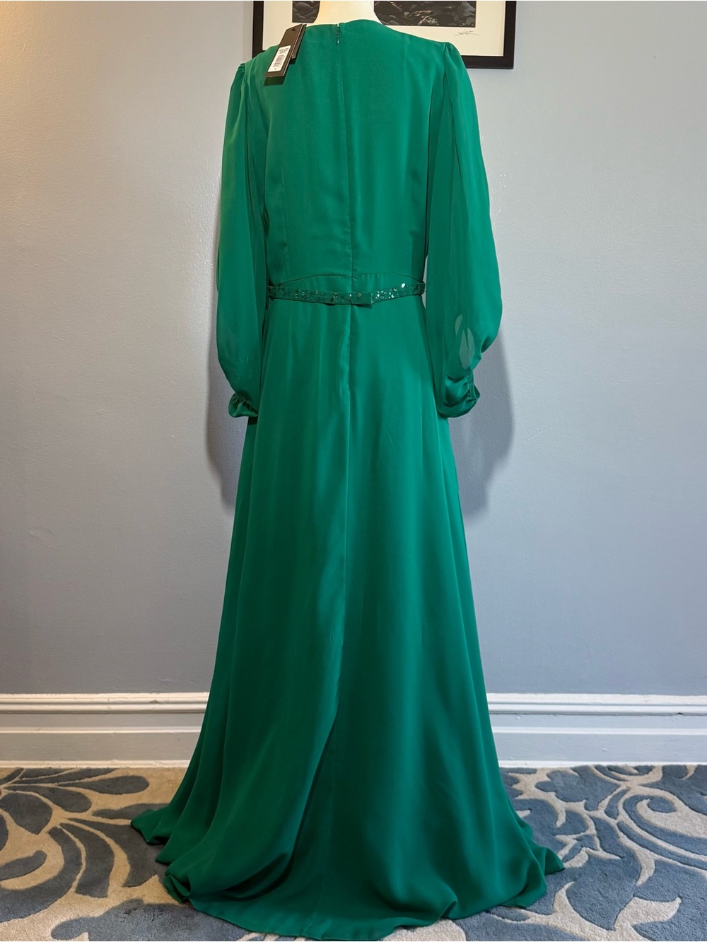 NWT Sachin + Babi Bianca Green Sequin Gown - Picture 6 of 10